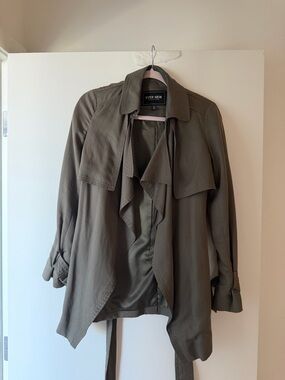 Ever New Olive Green Waterfall Trench Coat